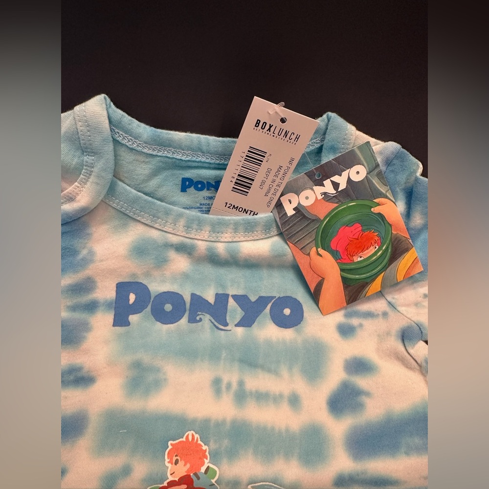 12 month Ponyo Kids Blue Tie-Dye onesie